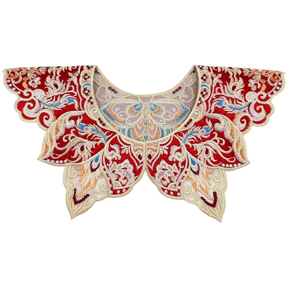 Amazon.co.jp: 漢服 付け襟 雲肩 刺繍ケープ 民族風 刺繍 おしゃれ